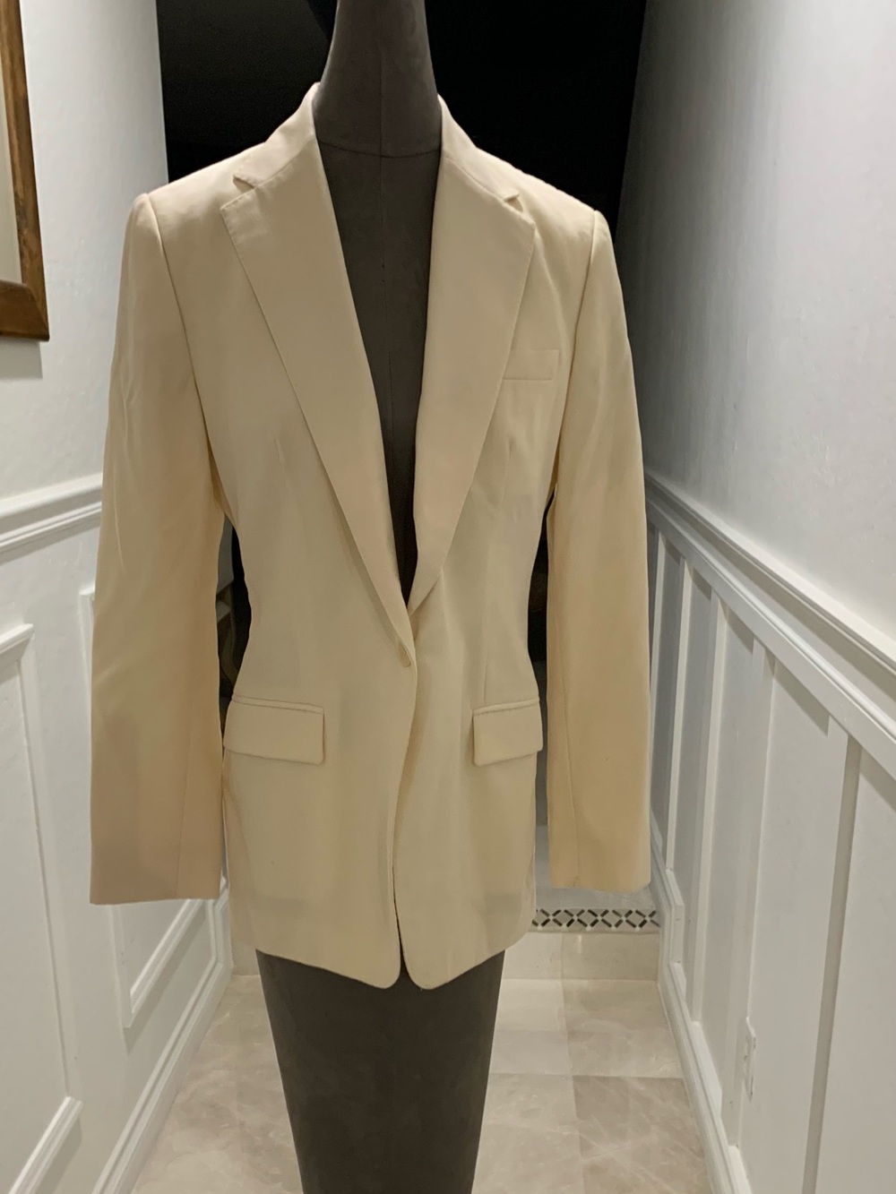 Ralph Lauren Sawyer Wool Cream Women's Blazer - Tailored Single-Jacket Size 10